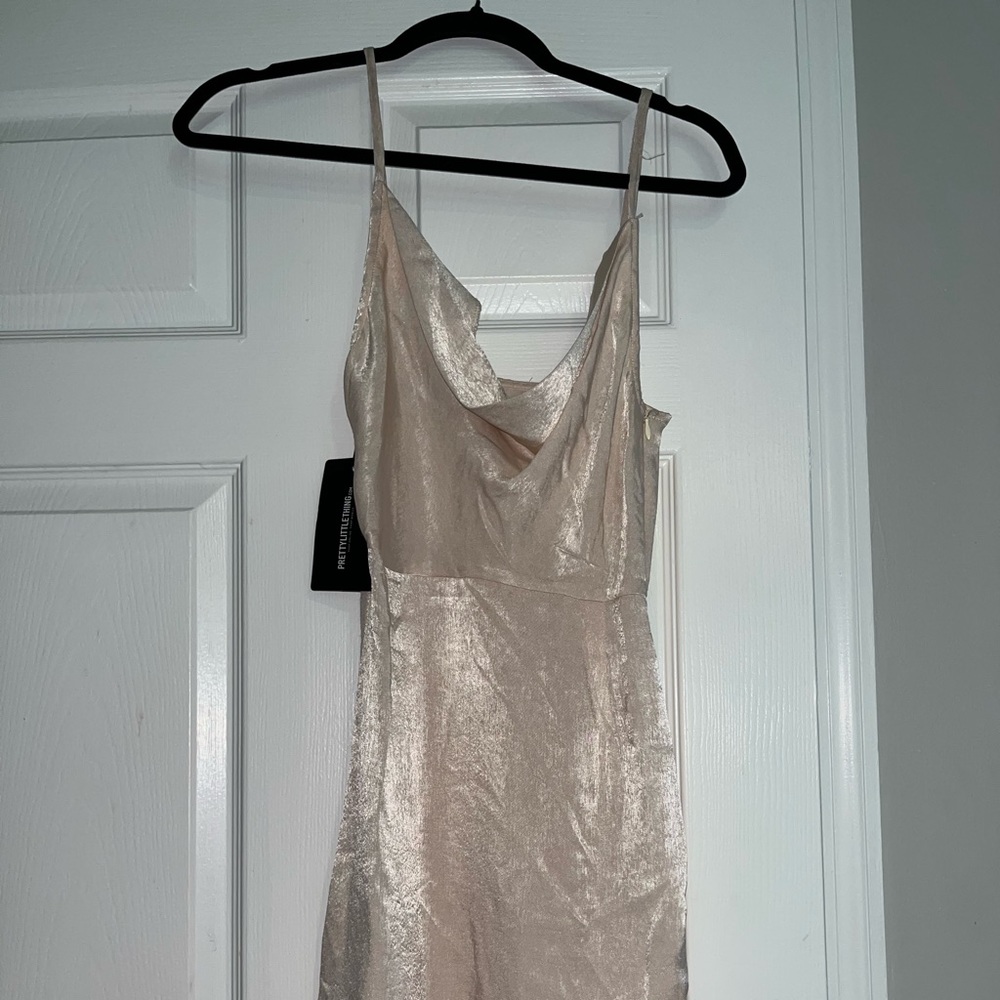 Champagne fitted dress